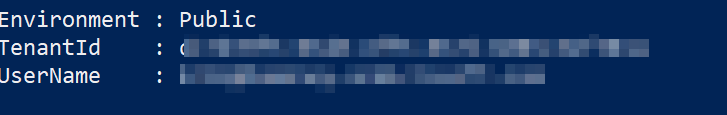 PowerShell replies with my Tenant Information