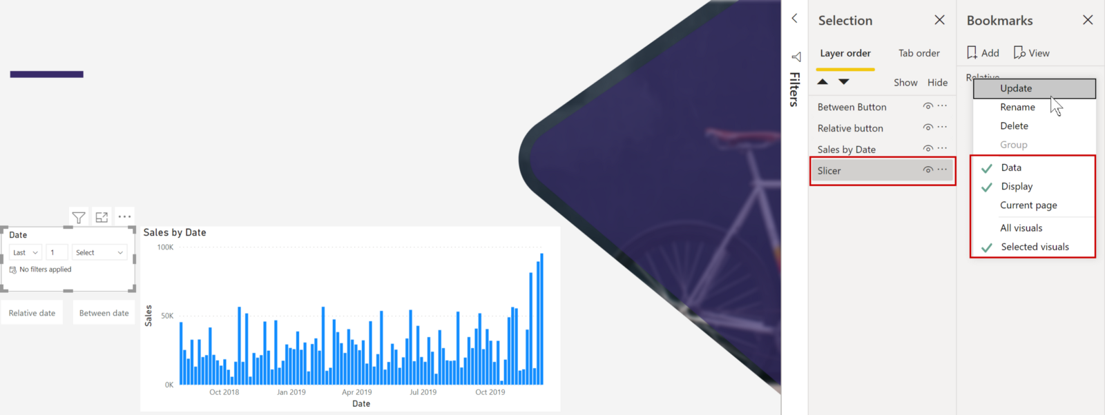 Settings for your bookmark