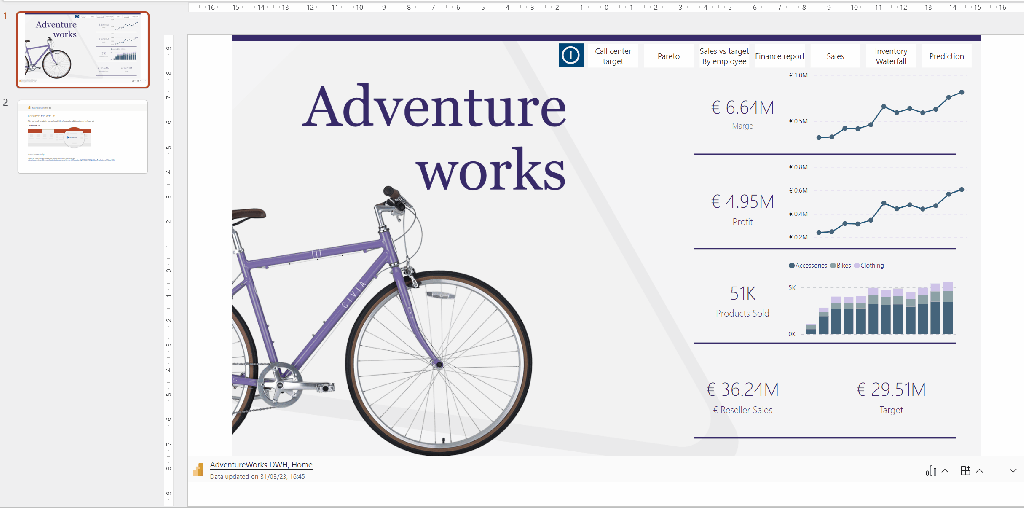 Using pagenavigation to show the whole report.