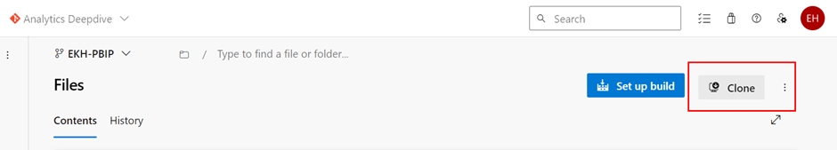 Select clone in Azure DevOps