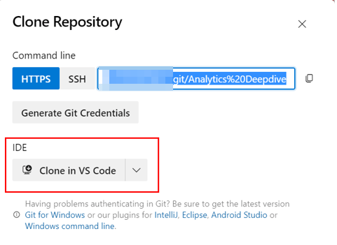 Clone in VS Code