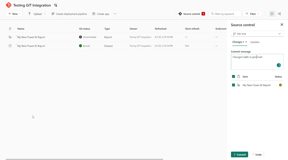 Change after republishing the report to my test workspace.
