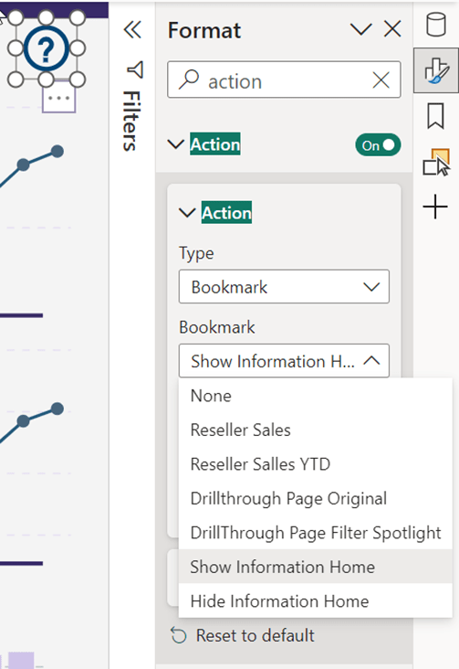 Select Bookmark Action to open the information page.
